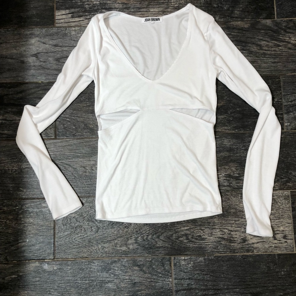 Joah Brown fitted ribbed cut out long sleeve
